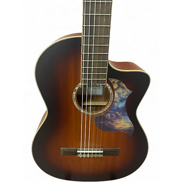 Used Cordoba C4-CE Brown Sunburst Classical Acoustic Electric Guitar