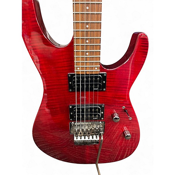 Used ESP LTD M100FM FLAME MAPLE RED Solid Body Electric Guitar