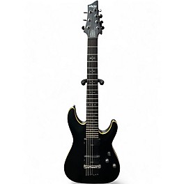 Used Schecter Guitar Research Demon 7 String Black Solid Body Electric Guitar