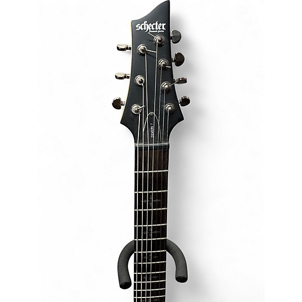 Used Schecter Guitar Research Demon 7 String Black Solid Body Electric Guitar