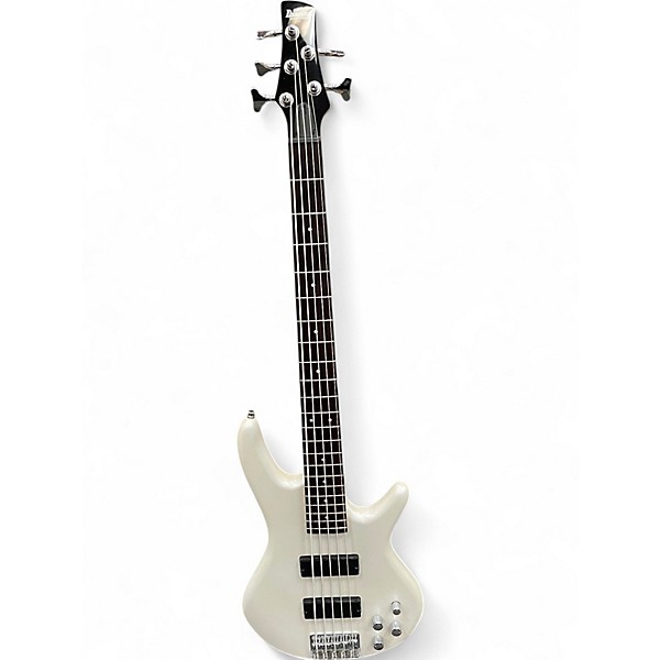 Used Ibanez GSR205 5 String Pearl White Electric Bass Guitar
