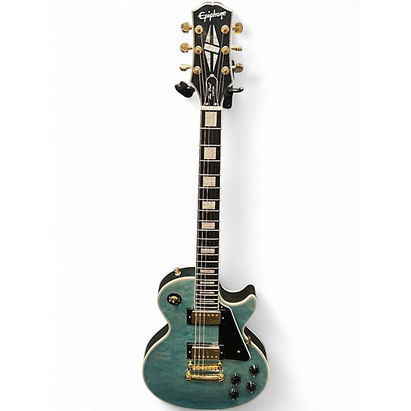 Used Epiphone Les Paul Custom Ocean Blue Quilt Solid Body Electric Guitar