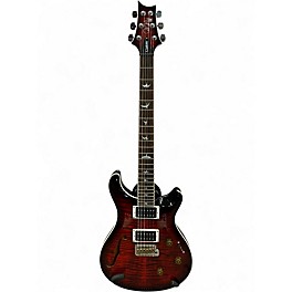 Used PRS SE Custom 24 Semi-Hollow Piezo Guitar Orange Tiger Burst Solid Body Electric Guitar