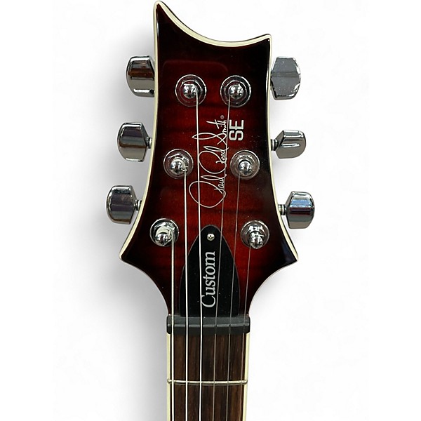 Used PRS SE Custom 24 Semi-Hollow Piezo Guitar Orange Tiger Burst Solid Body Electric Guitar