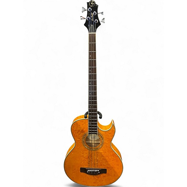 Used Greg Bennett Design by Samick AB-11CE Quilted Amber Acoustic Bass Guitar