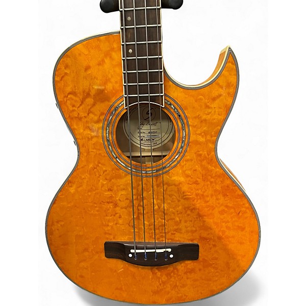 Used Greg Bennett Design by Samick AB-11CE Quilted Amber Acoustic Bass Guitar
