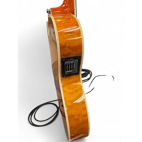 Used Greg Bennett Design by Samick AB-11CE Quilted Amber Acoustic Bass Guitar