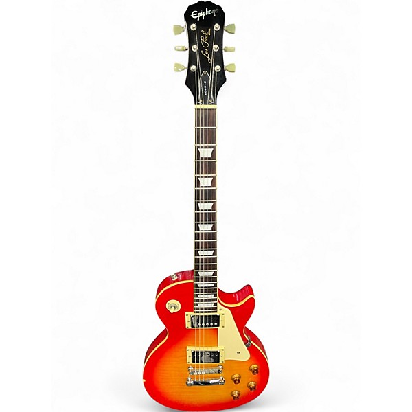 Used 2013 Epiphone Les Paul Standard Cherry Sunburst Solid Body Electric Guitar