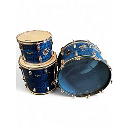 Vintage 1960s Rogers 3 Piece Holiday Blue Oyster Drum Kit