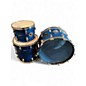 Vintage 1960s Rogers 3 Piece Holiday Blue Oyster Drum Kit thumbnail