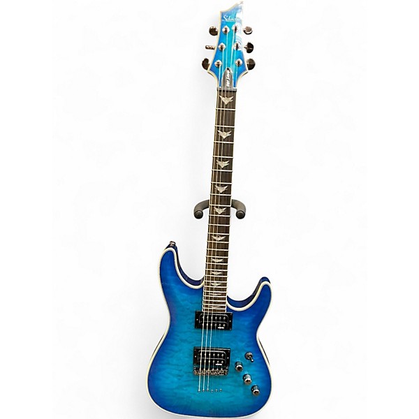 Used Schecter Guitar Research Omen Extreme 6 Ocean Blue Burst Solid Body Electric Guitar