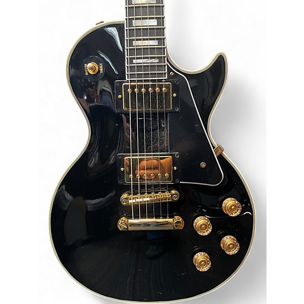 Used Epiphone LES PAUL CUSTOM INSPIRED BY GIBSON BLACK W GOLD HARDWARE Solid Body Electric Guitar