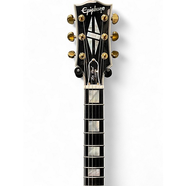 Used Epiphone LES PAUL CUSTOM INSPIRED BY GIBSON BLACK W GOLD HARDWARE Solid Body Electric Guitar