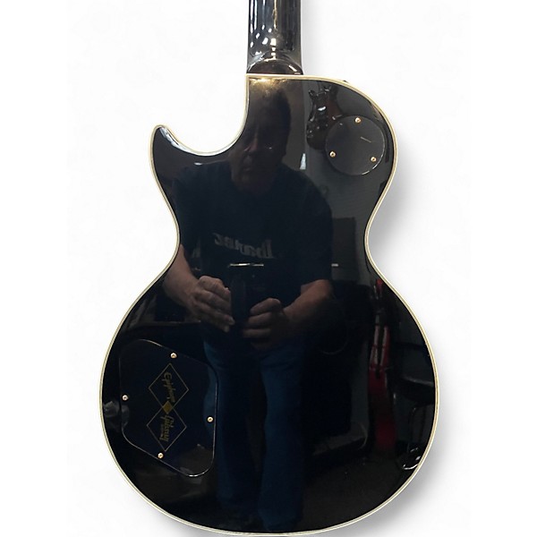 Used Epiphone LES PAUL CUSTOM INSPIRED BY GIBSON BLACK W GOLD HARDWARE Solid Body Electric Guitar