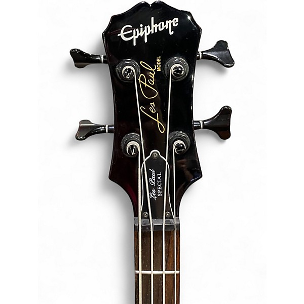Used Epiphone Les Paul Special 4-String Trans Crimson Red Electric Bass Guitar