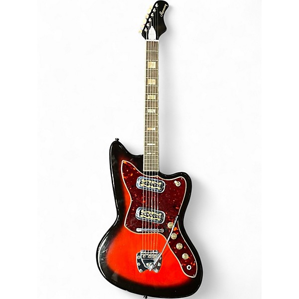 Vintage 1960s Harmony H19 Silhouette Sunburst Solid Body Electric Guitar