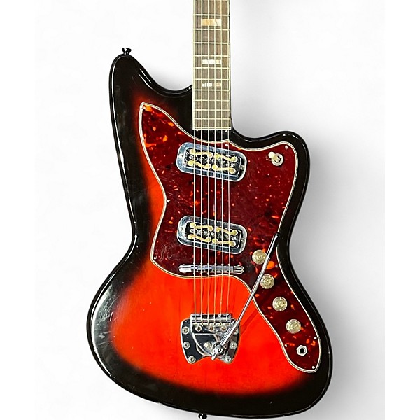 Vintage 1960s Harmony H19 Silhouette Sunburst Solid Body Electric Guitar