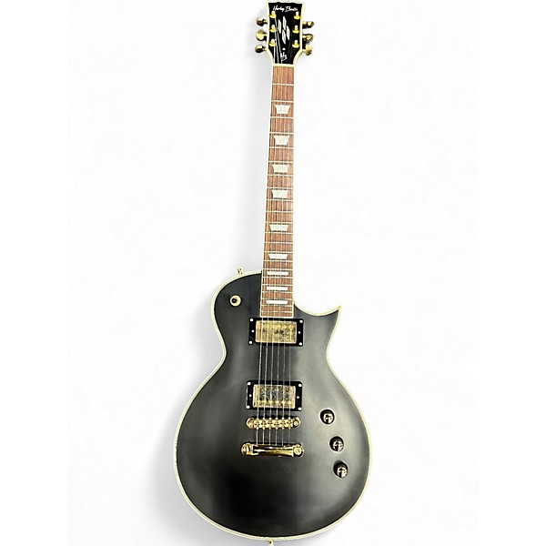 Used Harley Benton SC Custom III Black and Gold Solid Body Electric Guitar