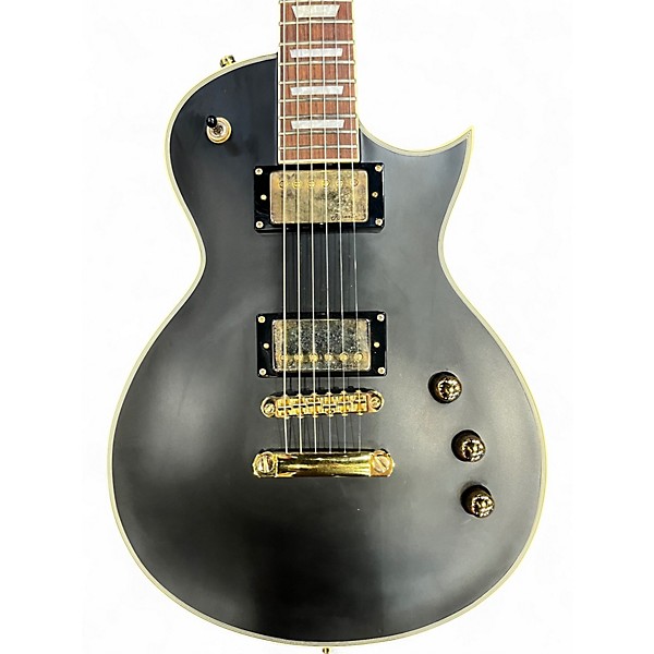 Used Harley Benton SC Custom III Black and Gold Solid Body Electric Guitar