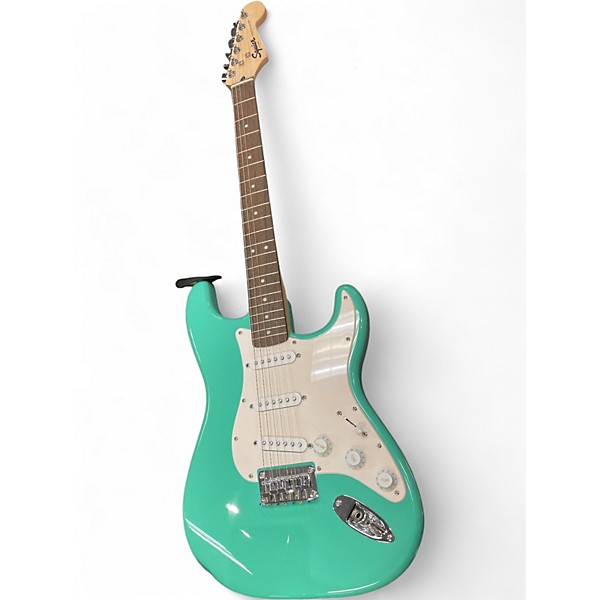 Used Squier STRATOCASTER GREEN Solid Body Electric Guitar