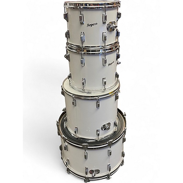 Used Rogers 4 Piece Fullerton Era New England White Drum Kit
