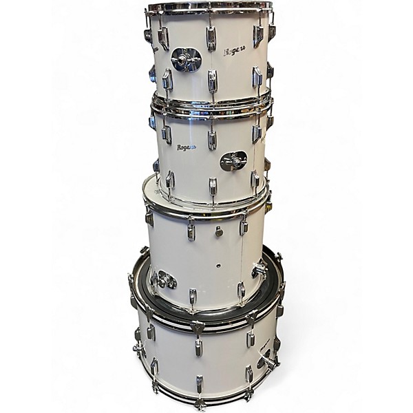 Used Rogers 4 Piece Fullerton Era New England White Drum Kit