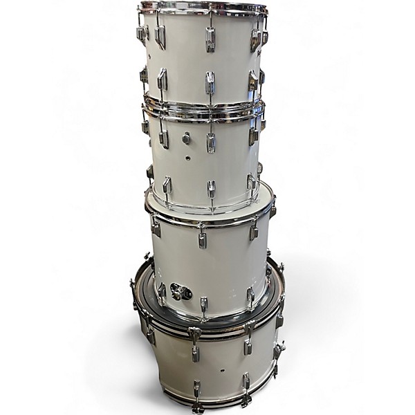 Used Rogers 4 Piece Fullerton Era New England White Drum Kit
