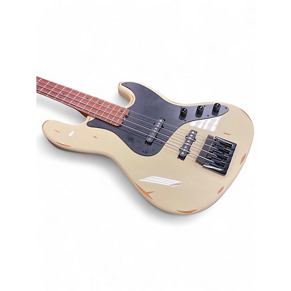 Used Schecter Guitar Research Nikki Sixx Signature Antique White Electric Bass Guitar