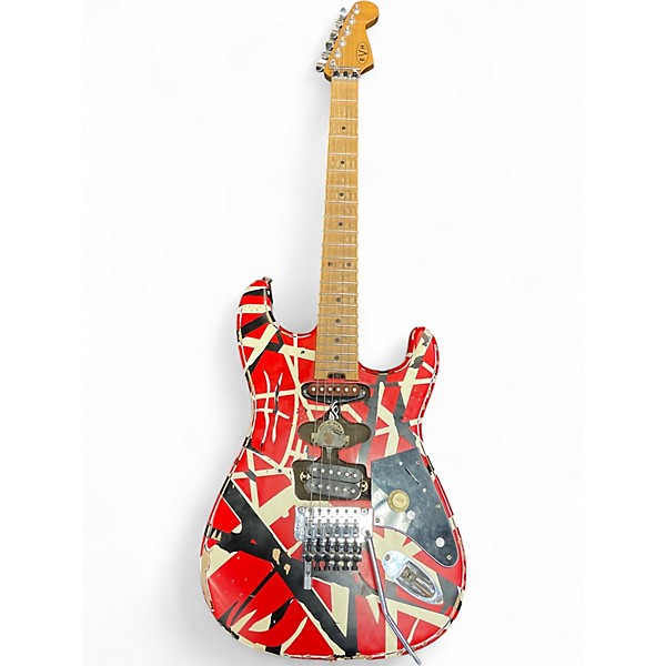 Used EVH Striped Series Frankie RED STRIPES Solid Body Electric Guitar
