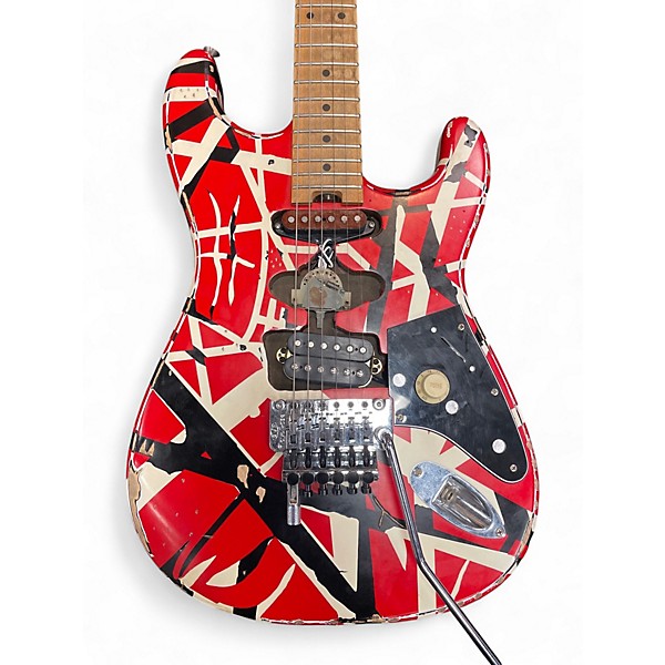 Used EVH Striped Series Frankie RED STRIPES Solid Body Electric Guitar