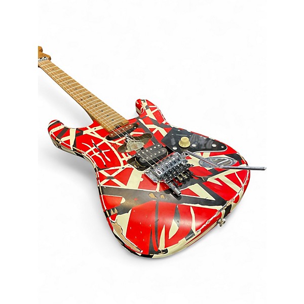 Used EVH Striped Series Frankie RED STRIPES Solid Body Electric Guitar