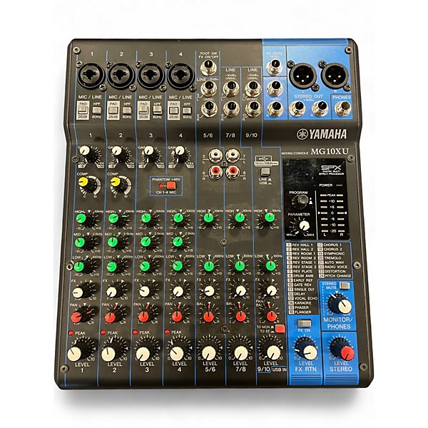 Used Yamaha MG10XU 10 Channel Mixer with Effects Unpowered Mixer