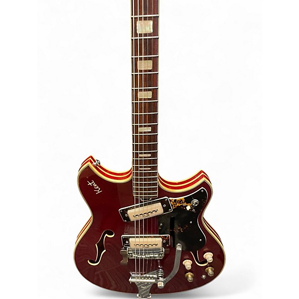 Vintage 1968 Kent 820 Wine Red Hollow Body Electric Guitar