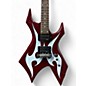 Used B.C. Rich WARLOCK RED WITH WHITE FLAMES Solid Body Electric Guitar