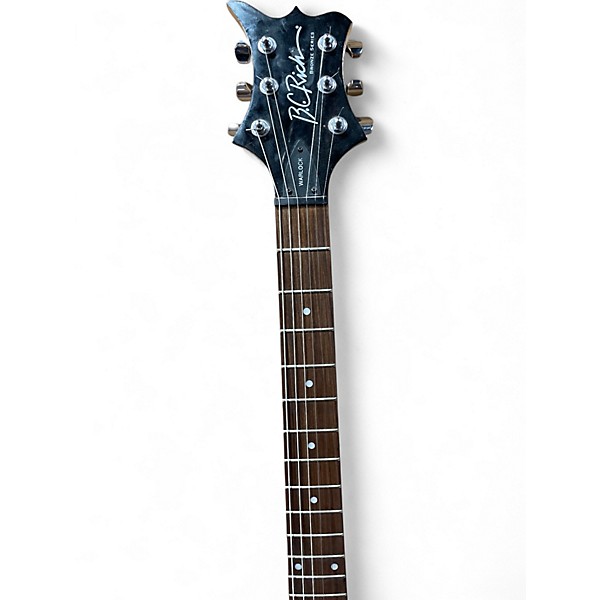 Used B.C. Rich WARLOCK RED WITH WHITE FLAMES Solid Body Electric Guitar