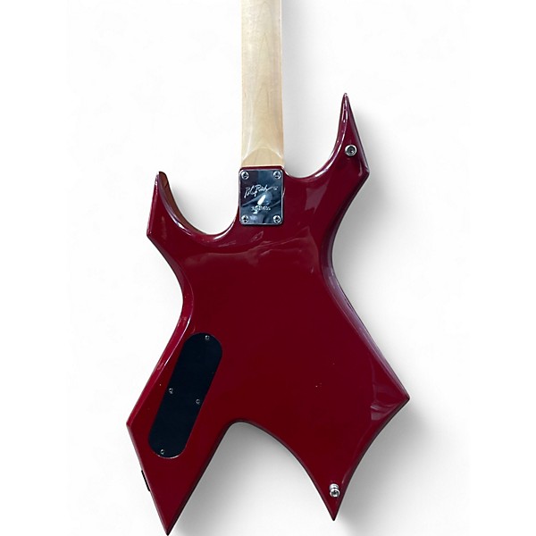 Used B.C. Rich WARLOCK RED WITH WHITE FLAMES Solid Body Electric Guitar
