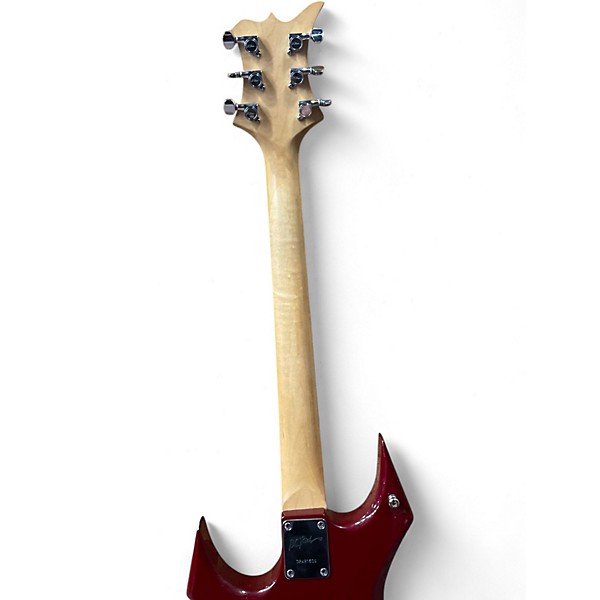 Used B.C. Rich WARLOCK RED WITH WHITE FLAMES Solid Body Electric Guitar