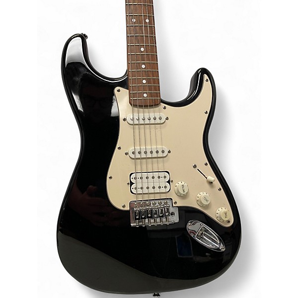 Used Starcaster by Fender Stratocaster Black Solid Body Electric Guitar