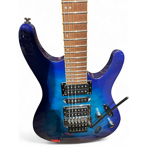 Used Ibanez S670QM Blue Sapphire Solid Body Electric Guitar
