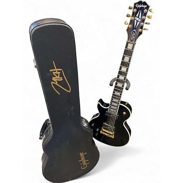Used Epiphone LES PAUL MKH ORIGINS CUSTOM LH Black Solid Body Electric Guitar
