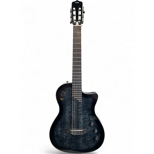 Used Cordoba Stage Nylon Black and Silver Acoustic Electric Guitar