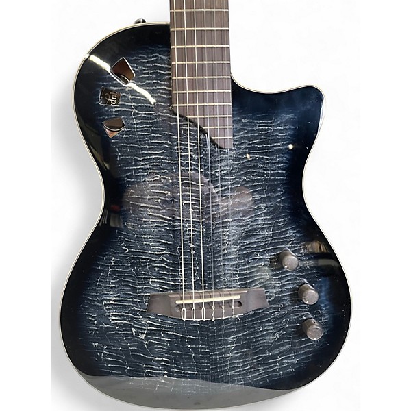 Used Cordoba Stage Nylon Black and Silver Acoustic Electric Guitar