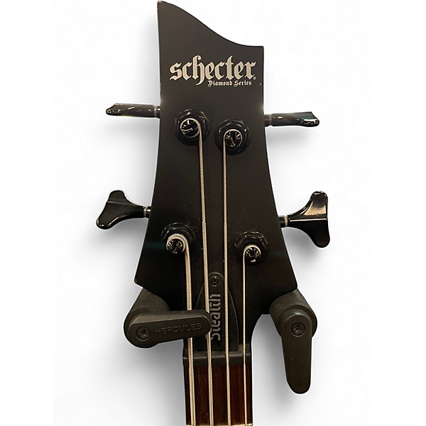 Used Schecter Guitar Research STILETTO STEALTH Satin Black Electric Bass Guitar