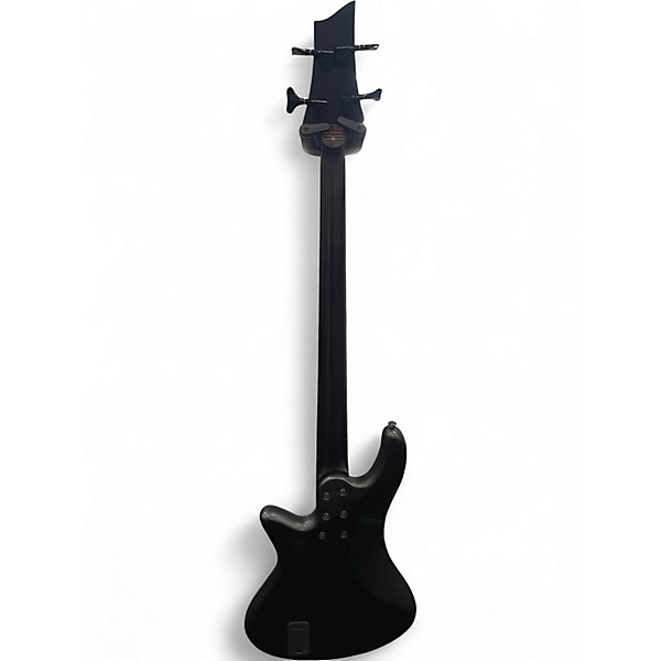 Used Schecter Guitar Research STILETTO STEALTH Satin Black Electric Bass Guitar