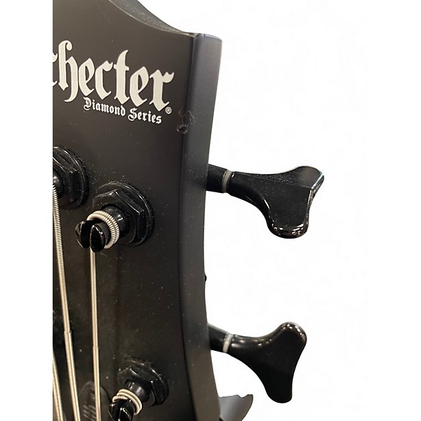 Used Schecter Guitar Research STILETTO STEALTH Satin Black Electric Bass Guitar