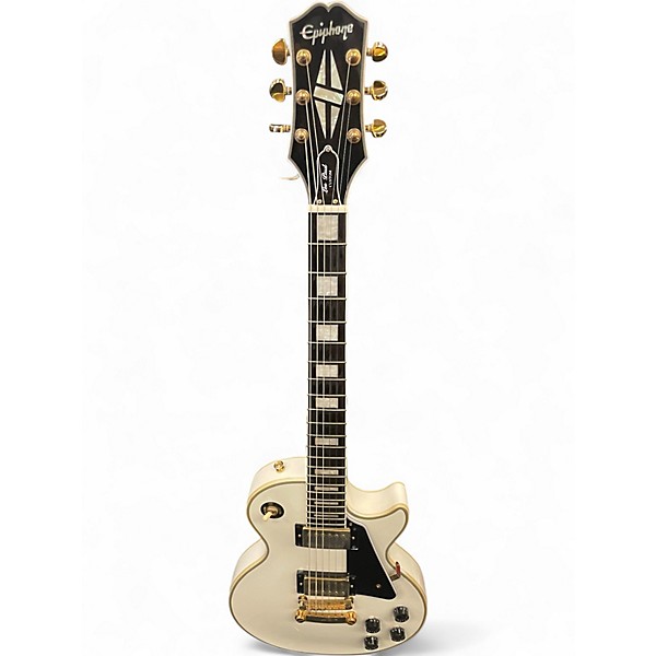 Used Epiphone Les Paul Custom Alpine White Solid Body Electric Guitar