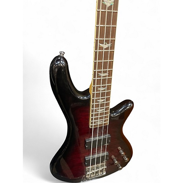 Used Schecter Guitar Research Stiletto Extreme 4 String Cherry Sunburst Electric Bass Guitar