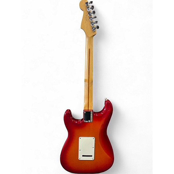 Used Fender Deluxe Stratocaster HSS Plus Top iOS Aged Cherry Burst Solid Body Electric Guitar