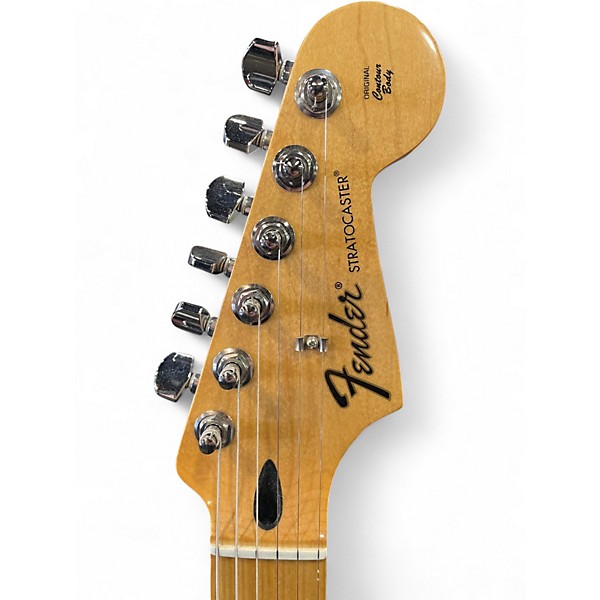 Used Fender Deluxe Stratocaster HSS Plus Top iOS Aged Cherry Burst Solid Body Electric Guitar