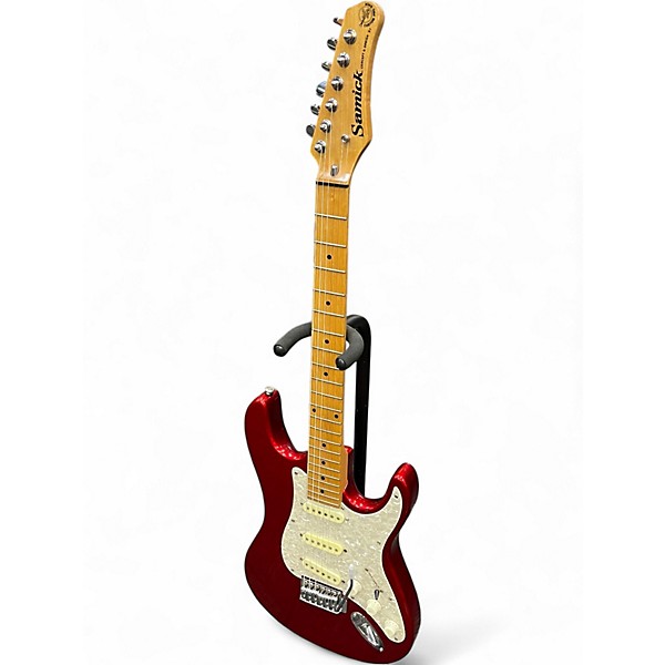 Used Samick S-style Candy Apple Red Solid Body Electric Guitar
